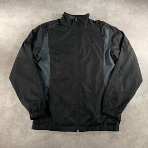 00s Starter Black & Grey Full Zip Track Windbreaker Small